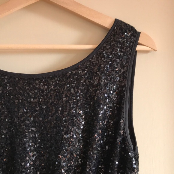 Issi sequin and chiffon little black dress - Picture 3 of 10